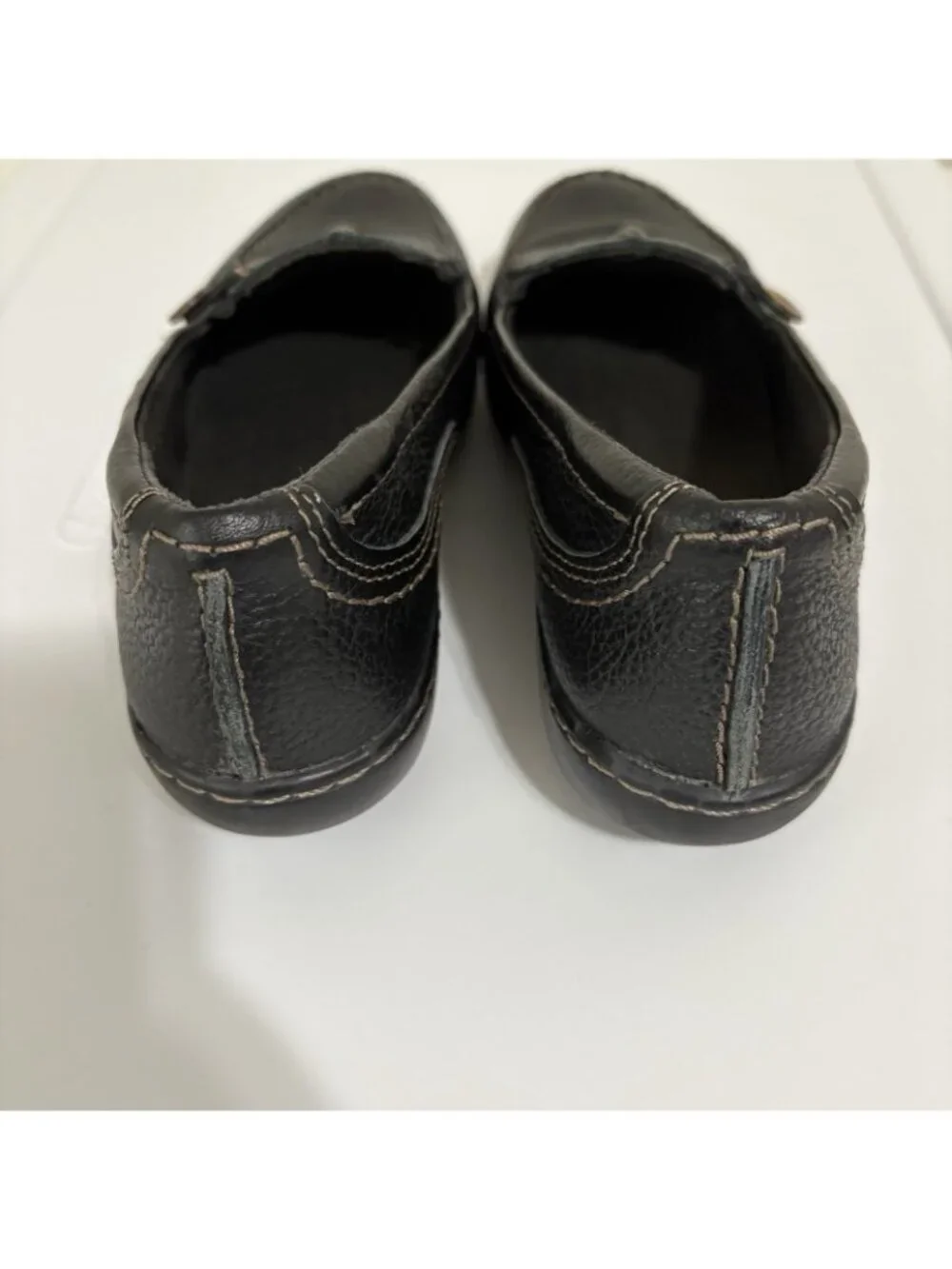 Clarks Black Button Accent Slip On Loafers